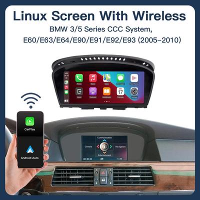 8,9-дюймовый беспроводной Linux CarPlay Android автомобильный мультимедийный экран для BMW 3 5 серии CCC, E60/E63/E64/E90/E91/E92/E93 2005-2010