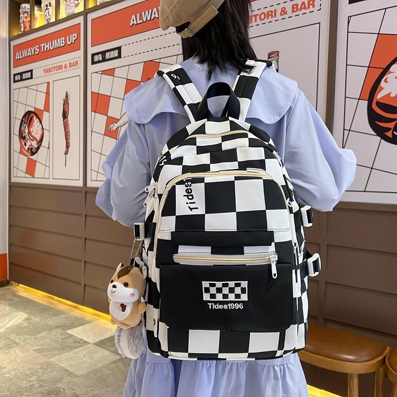 2023 новые модные женские рюкзаки с решетчатым дизайном, школьные сумки для девочек-подростков