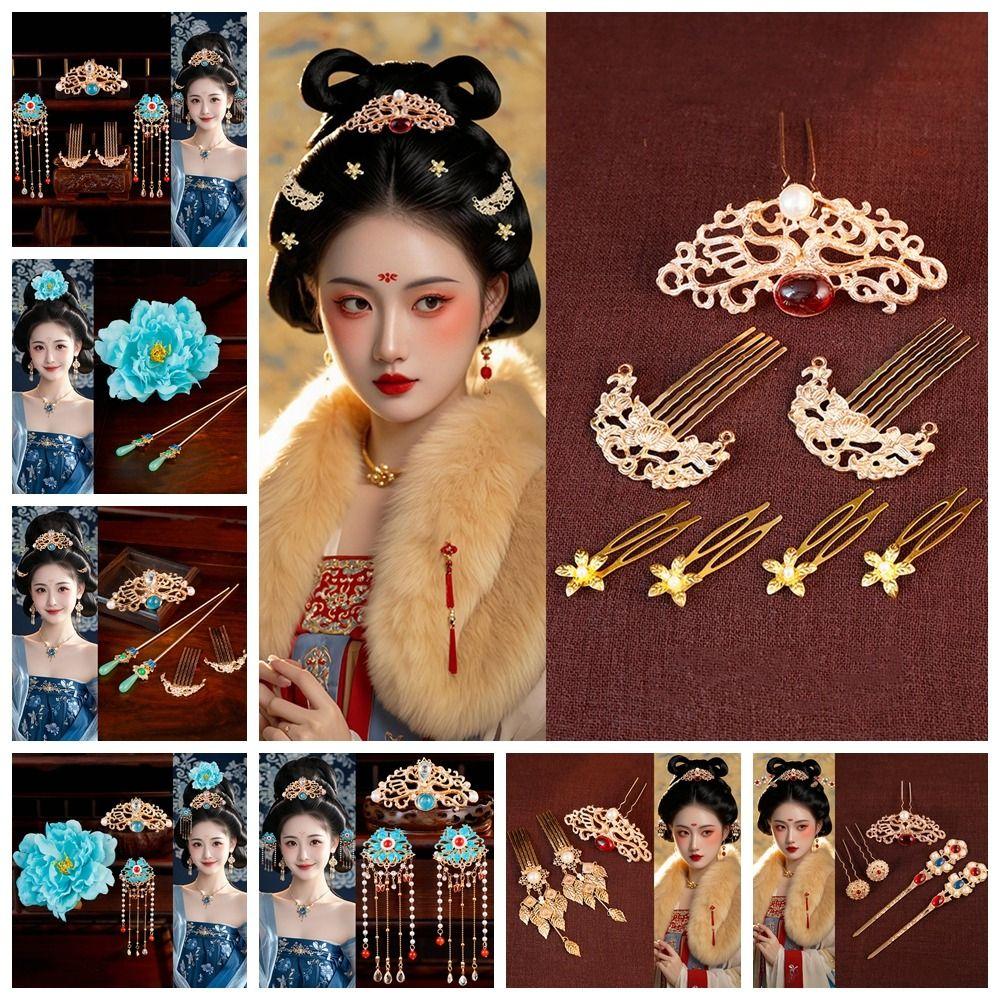 1 комплект жемчужных старинных палочек для волос в китайском стиле, цветочные расчески для волос, аксессуары для чонсама