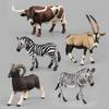 African Wildlife Model Toy Antelope Zebra Longhorn Bison Simulation Animal Doll Ornament Collection