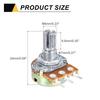 uxcell 20 Pack WH148 Potentiometer B10K Ohm Single Joint Variable Resistor 3 Terminals Linear Taper Rotary Audio Volume Control