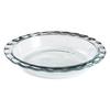 Easy Grab 9.5 Inch Tempered Glass Pie Plate Non-Stick Dish Freezer Microwave Oven Safe High Performance Fluted Rim Handle
