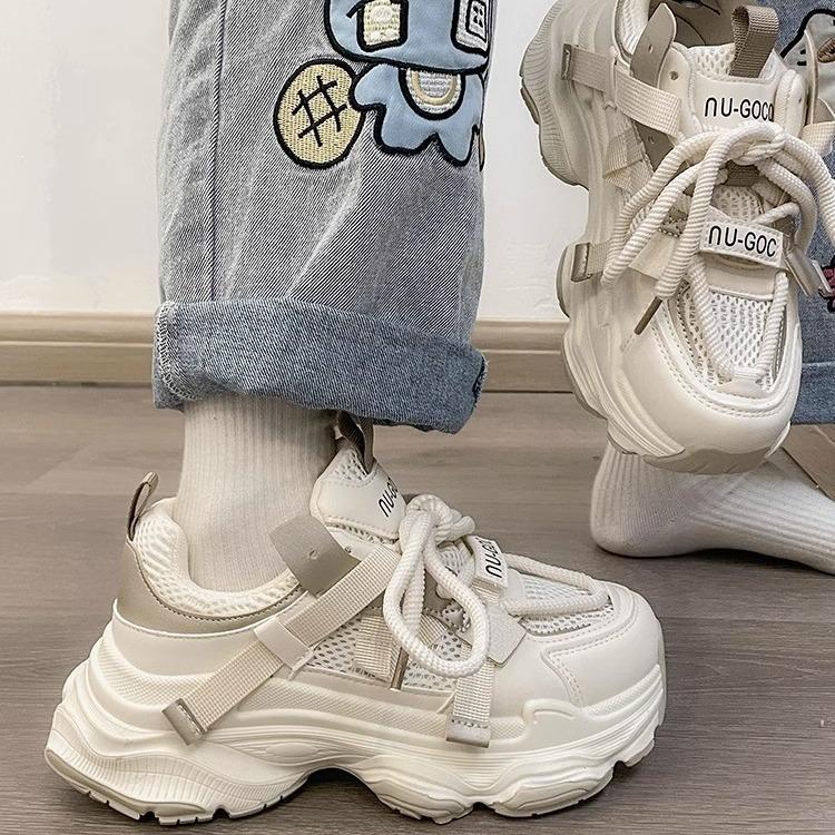 Fried Street Dad Shoes женские 2025 новые кроссовки на толстой подошве, увеличивающие рост ноги маленькие универсальные повседневные кроссовки студенческие легкие женские туфли