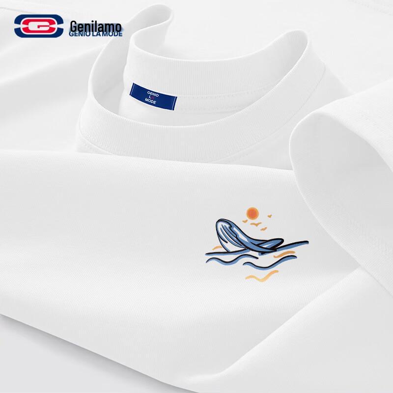 Мужская хлопковая футболка с графическим принтом свободного кроя GENIOLAMODE