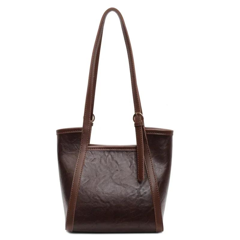 Большая вместительная женская сумка на одно плечо, универсальная, повседневная, простая, сумка для матери и ребенка, ретро, новая