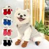 4pcs Suede Velvet Winter Dog Shoes Thickened Snow Boots New Pet Shoes