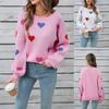 Зимний женский свитер больших размеров Love Valentine's Day Crewneck Pullover Heart Sweater