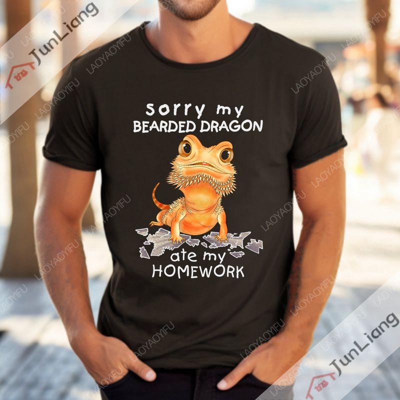 The funny bearded dragon funny Tshirt this is my happy expression a shortsleeved roundneck streetwear top
