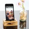 Bamboo Mobile Phone Holder Physical Sound Reinforcement Amplifier Compatible with iPhone iPad Andriod Smartphones