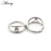 Alisouy 1pc Two Layers Zircon CZ Cartilage Earrings Stainless Steel Hinged Piercing Septum Clicker Nose Rings Hoop Segment Rings