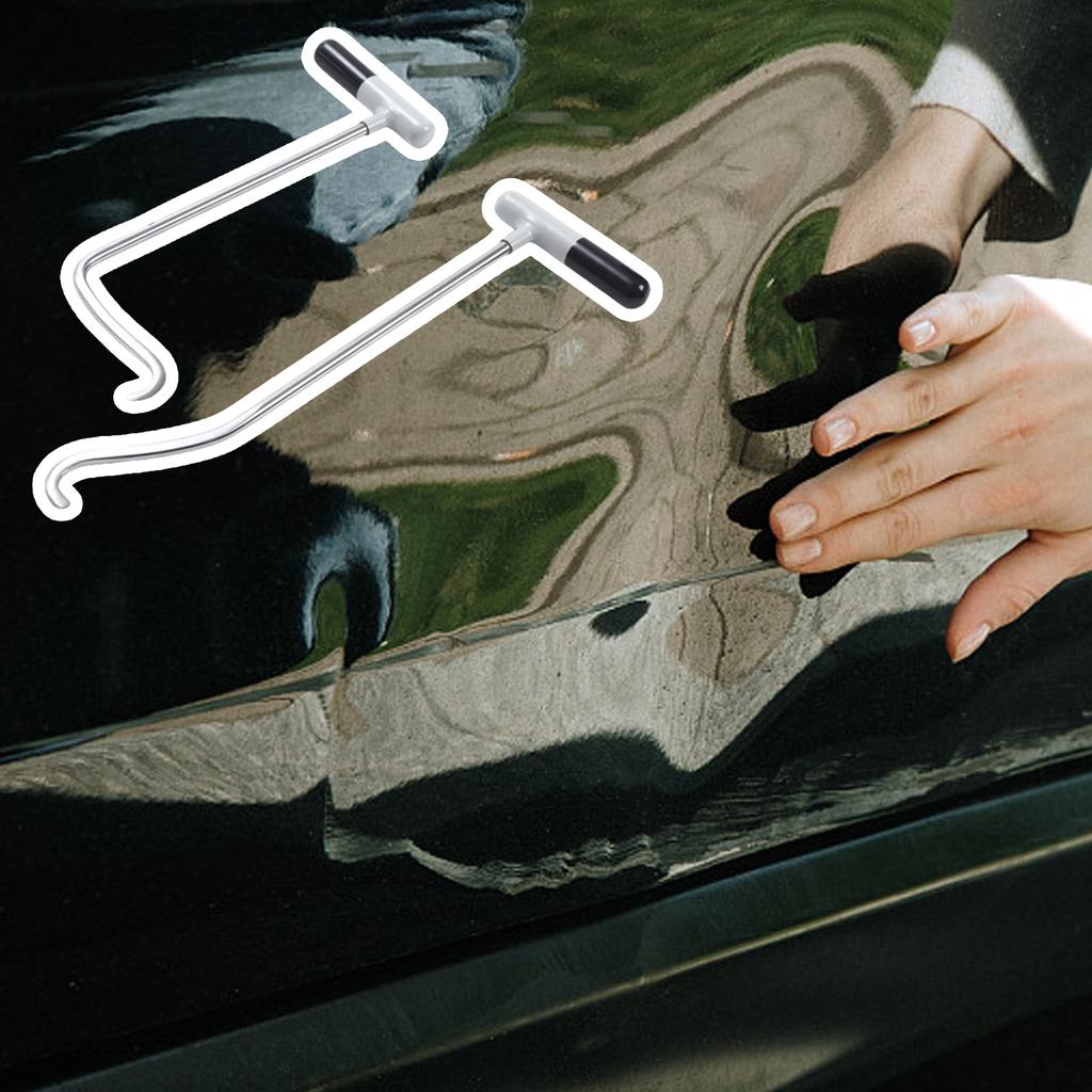 2Pcs Paintless Dent Remover Hook Tool Car Dent Repair Tool Rods Automotive Body Dent Repairing Pry Bar Dent Removal Rods