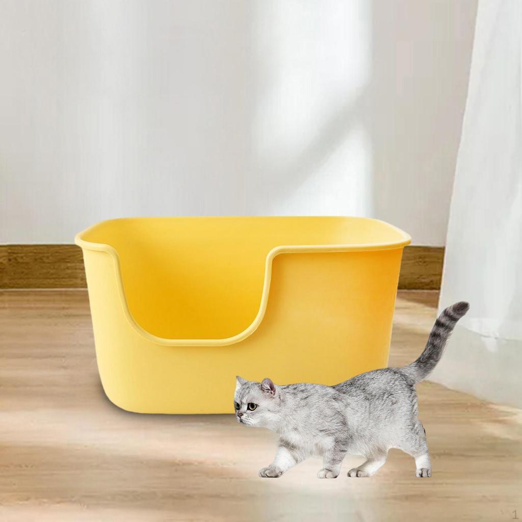 High Sided Cat Litter Boxes, Large Basin, Easy Clean Cage Kitten Potty Pan for Kittens,