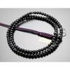 Special Price: Nenju Soto Zen Buddhist Prayer Beads for Men, 2 Shaku (1.2m), Ebony (Glossy), Blue Tiger Eye Stone, Genuine Silver Rings, Silk Tass