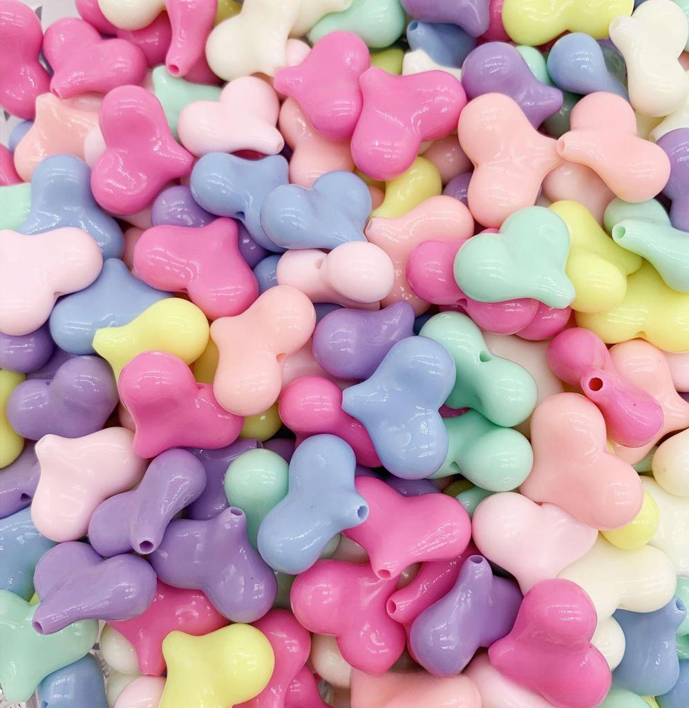 Акриловые бусины-макаруны в форме сердца для детских украшений своими руками