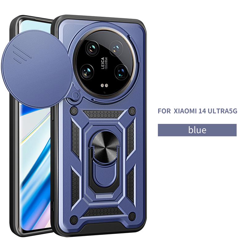 Для Xiaomi Mi 14 Ultra 5G чехол Slide Lens Armor Phone Case для Xiaomi Mi14 Ultra mi 14ultra 6.73 Магнитный держатель Кольцо Задняя крышка