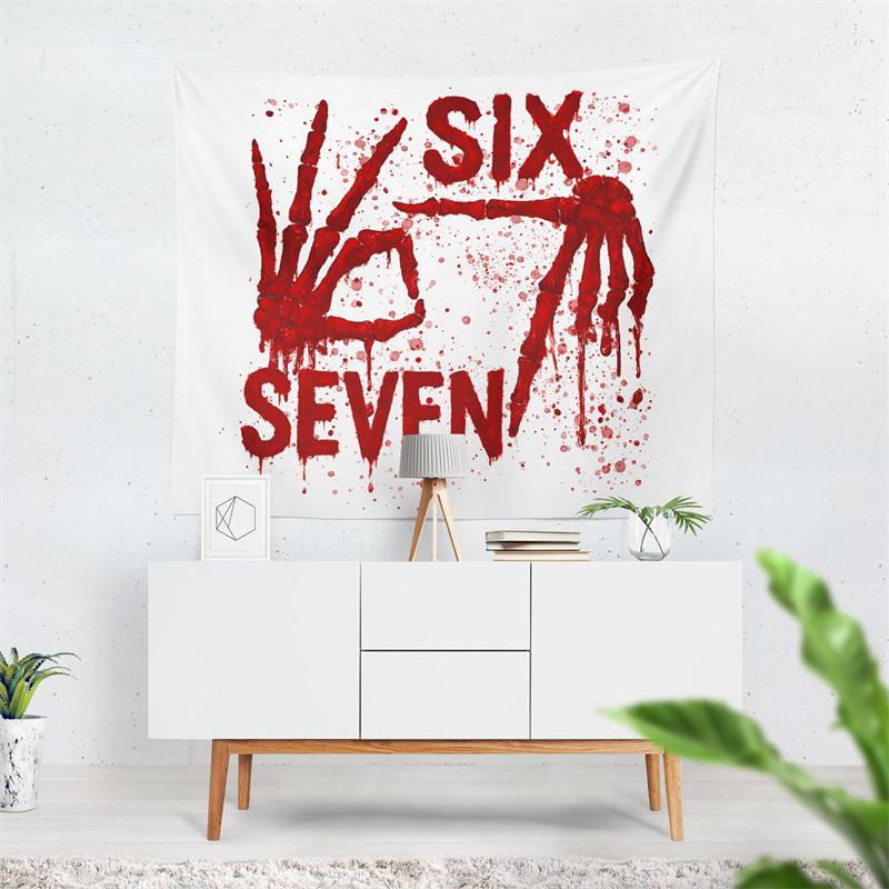 Aertemisi Spooky Halloween 67 Skeleton 67 Hand Tapestry Wall Hanging Art for Bedroom Living Room College Dorm Party Backdrop