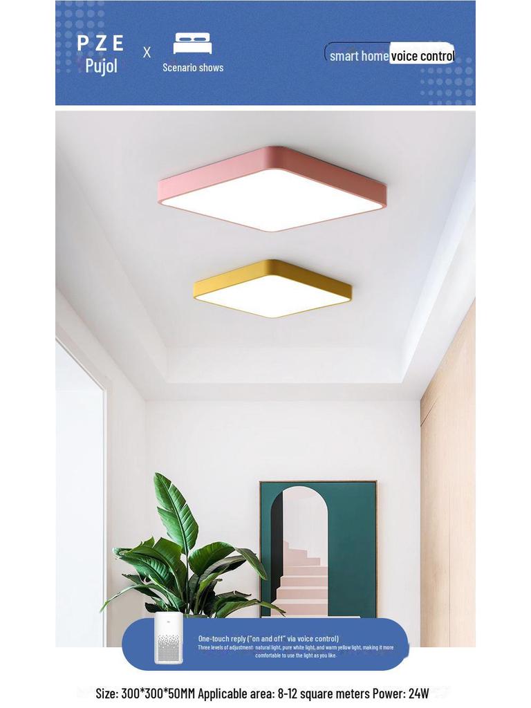 Тщательно подобранные квадратные светодиодные потолочные светильники: Современный скандинавский дизайн для спальни, гостиной или коридора.