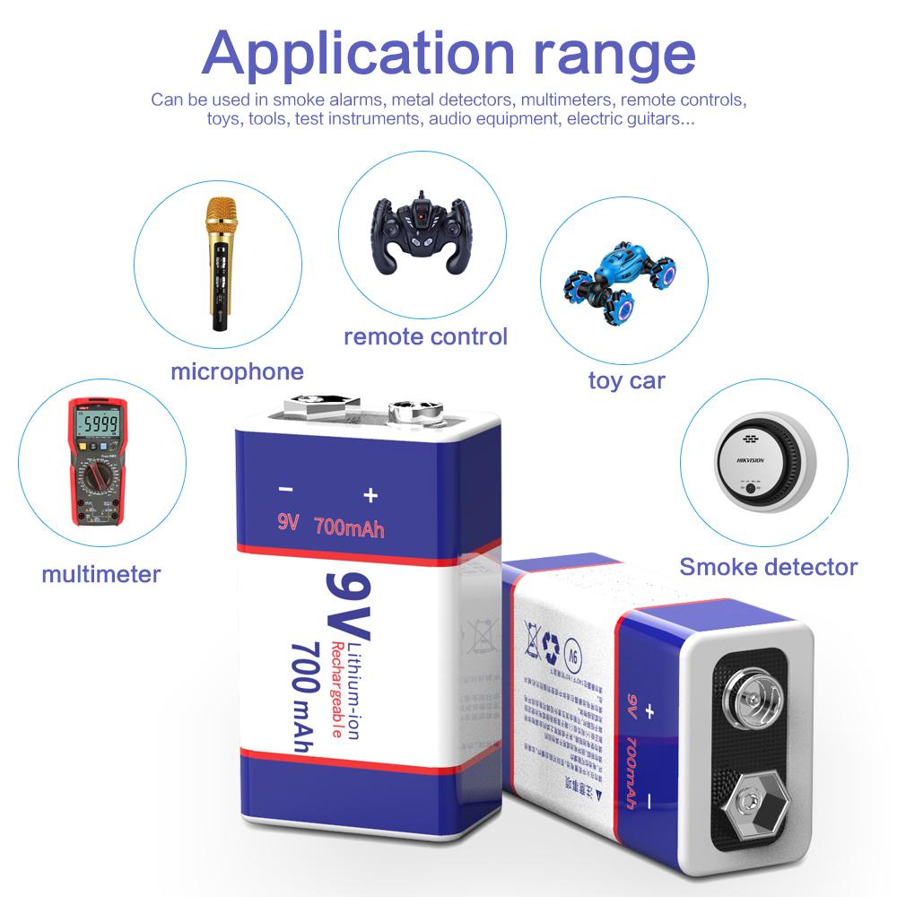 Зарядка через USB 9 В литий-ионная аккумуляторная батарея 6F22 9 В литий-ионная аккумуляторная батарея для модели радиоуправляемого вертолета микрофон игрушечный металлоискатель батарея