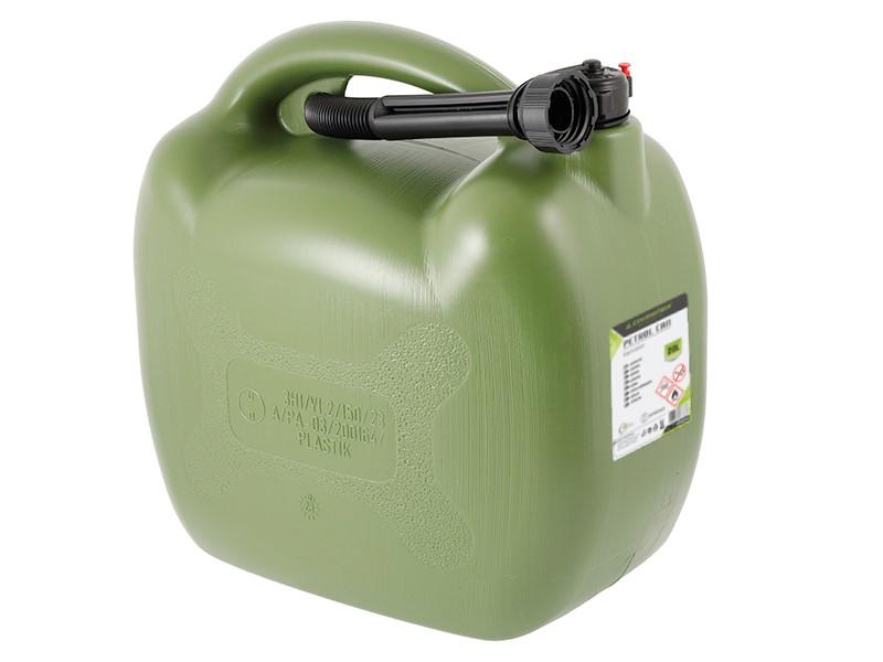 Plastic Fuel Canister, 20L, Oval, Khaki