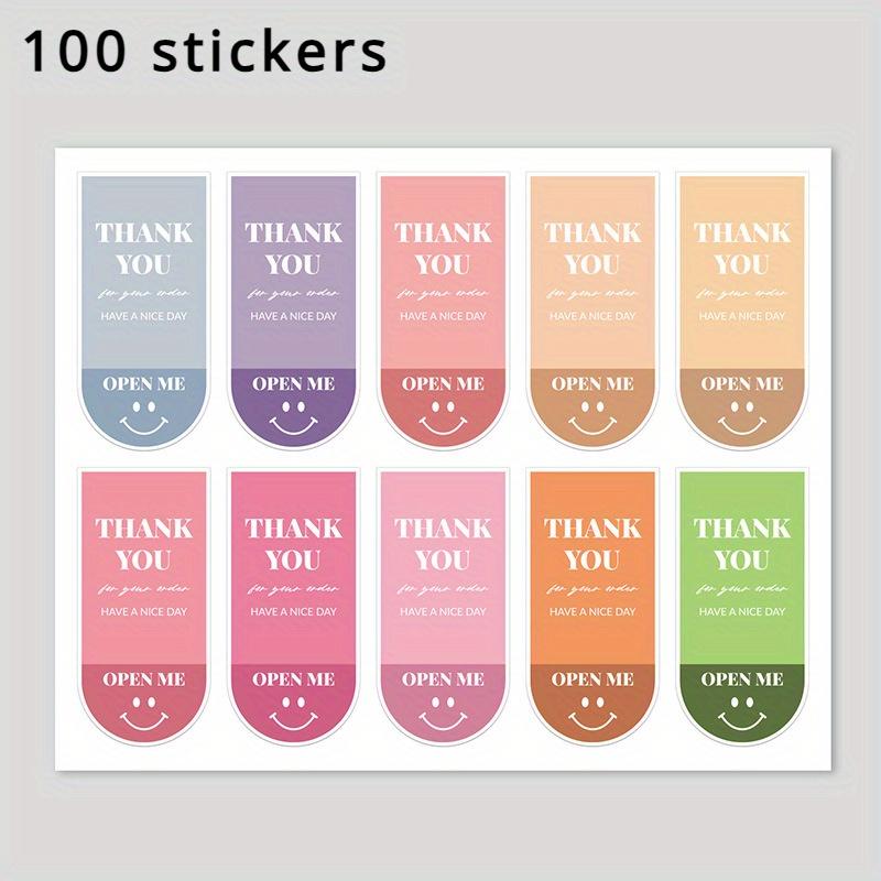 Stickers Cute Expression Rectangular Sticker Gift Box Sealing Label Self-adhesive Packaging Gift Box Sticker Seal Sticker Fast Food Takeout Package