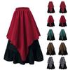 Women's Fashion Retro Big Hem Skirt Solid Color Elastic Waist Irregular Skirt