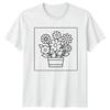 Potted Flowers Floral Mens T-Shirt Womens Tee Graphic Unisex Top