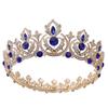 New Bridal Jewelry Retro Handmade Round Red Crown Alloy Rhinestone Tiara Wedding Jewelry Crown
