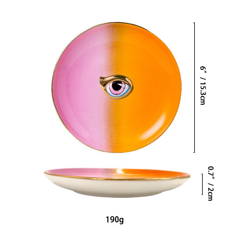 Vilead Керамическая тарелка с турецким дьяволом в виде глаза, кольцо, ожерелье, поднос для украшений, украшение стола в гостиной, конфетница, кладовая, интерьер