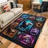 Eagle Frames Neon Artwork Pattern Rug Floor Mat for Living Room or Bedroom Soft and Comfortable Carpet a Gift for Birthday and Holiday.