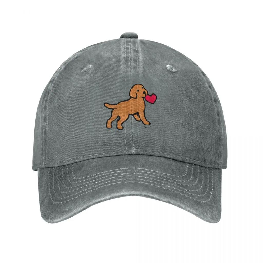 Fox Red Labrador Puppy with a Little Heart Baseball Cap Fishing cap hats for Unisex Wild Ball Hat Unisex Womens