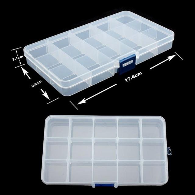 Hot Compartments Fishing Fish Hook Bait Lure Box Tackle Jewelry Nail Art Tip Storage Container Case