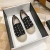 Модные лоферы Белый холст Женская обувь Слипоны Женские туфли Черные эспадрильи Корейский Новинка 2024 Оригинальный Городской Осенний Повседневный