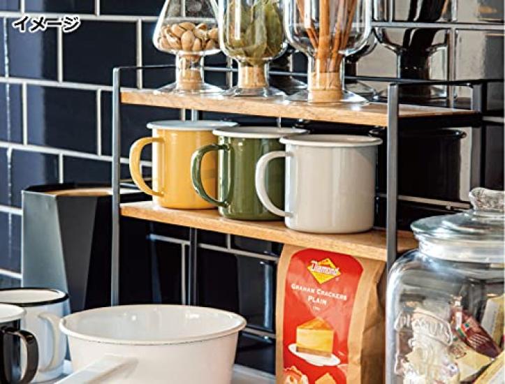 POSH LIVING Кухонные аксессуары Эмалированная кружка, Стильная и милая, Скандинавский кантри, Античный стиль, Белый