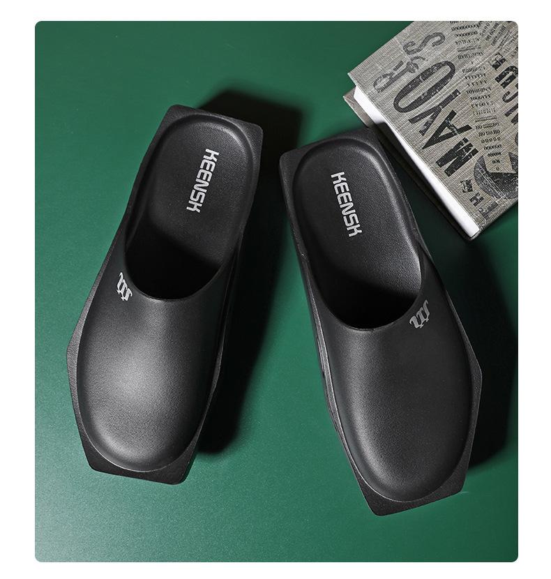 Мужские сандалии в панк-стиле, шлепанцы на массивной платформе с дерзким угловатым дизайном, нескользящие уличные тапочки для повседневного комфорта