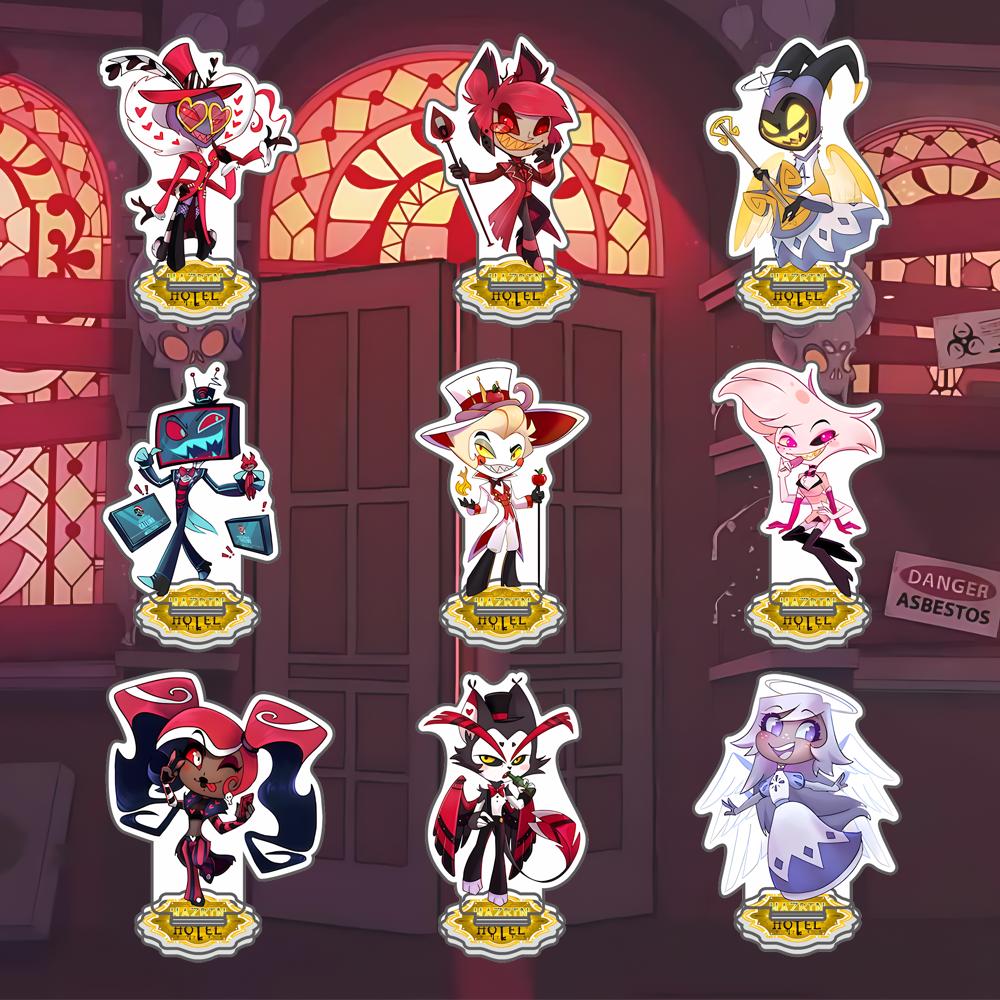 Аниме Фигурка Hazbin Hotel Чарли Морнингстар Вагги Аластор Акриловая подставка для фигурки Настольное украшение Фестивальный брелок