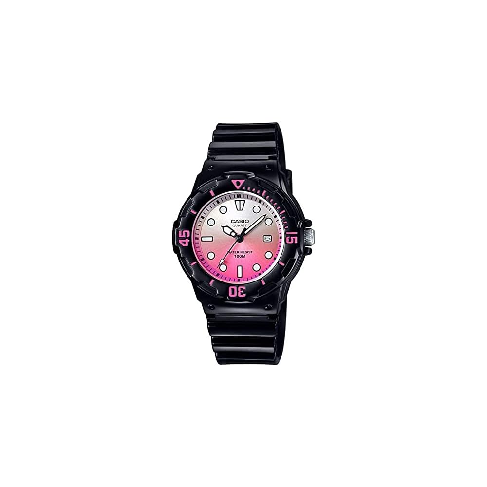 Casio LRW-200H-4EV Аналоговые часы Глянцевые Черные Розово-Металлические Женские Детские Международная Модель