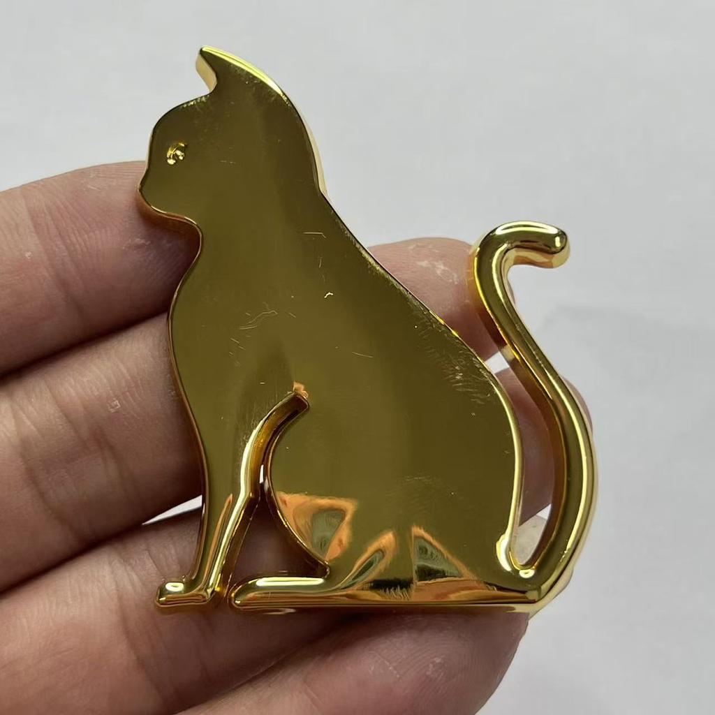 Car Personalized Sticker Trendy Brand Pet Cat Car Emblem Animal Metal Car Sticker Tail Sticker Side Sticker Exterior Scratch Decorative Sticker