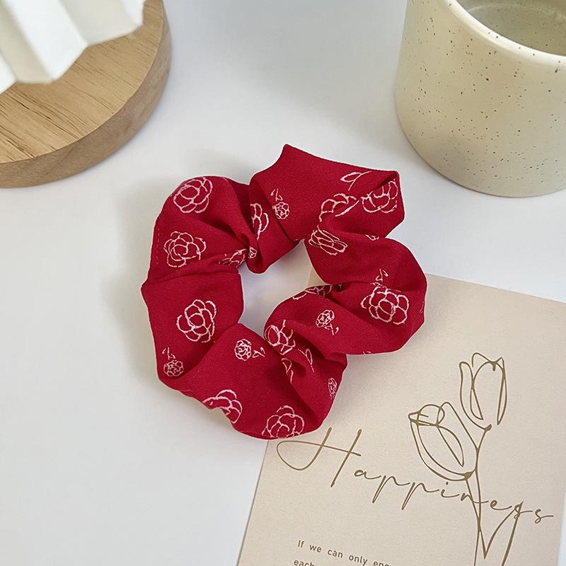 Рождественская красная плюшевая резинка для волос: Милый осенне-зимний аксессуар для волос