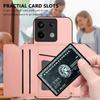 For Xiaomi Poco X6 5G/Xiaomi Redmi Note 13 Pro 5G Case Card Holder Kickstand Skin-Touch Phone Cover with Wrist Strap