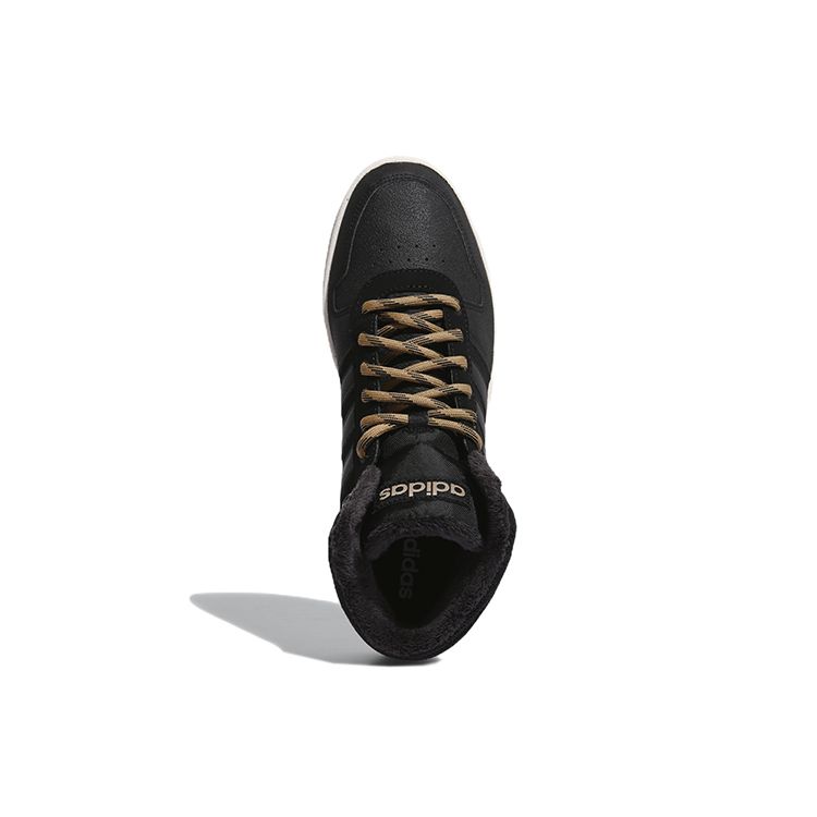 Adidas Neo Hoops 2.0 Mid Suede Slip Resistant Durable High Top Skate Shoes Unisex Sneakers Black CG7117