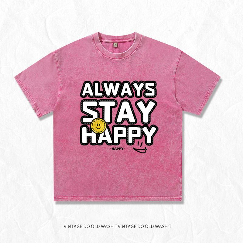 Men Women Summer Washed Vintage T-Shirts Street Hip Hop T Shirt Harajuku Casual Short Sleeve Wash Cotton Tee Tops