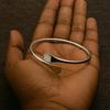 Handmade Open Silver Bracelet, Minimalist 925 Sterling Silver Cuff Bangle, Unisex Jewelry