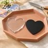 Love Heart Fridge Magnet 3Pcs DIY Kit Clear Acrylic Photo Set Customizable Square Round Refrigerator Crafts for Home Office Kitchen Decor