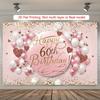 2D Flat Banner, 1 Piece, Background Decoration Item for 60th Birthday Party, Polyester Banner Decoration.