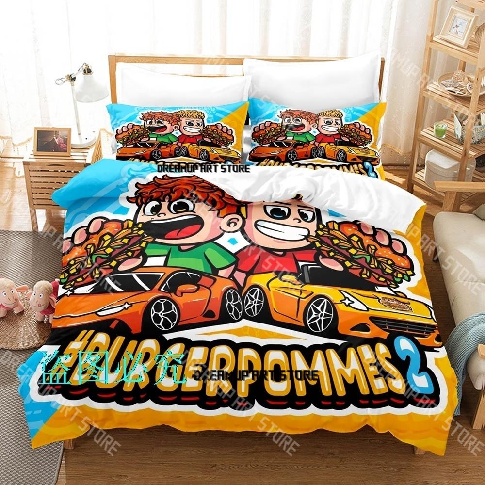 Модный Набор постельного белья Burgerpommes icrimax Односпальный Twin Full Queen King Размерный Набор для кровати Детская спальня Комплект с пододеяльником