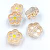 5Pcs Charm Candy Color Transparent Enamel Flower Beads for Kids Girls DIY Jewelry Accessories