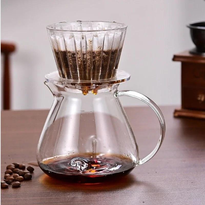 Basket Coffee Dripper Crystal Eye Pour Over Coffee Filter 1-2Cups Coffee Maker Flat Bottom Increase Uniformity Coffee Accessory