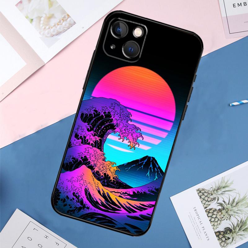 Чехол в стиле аниме Vaporwave Glitch для iPhone 14 15 16 Pro Max 11 12 13 Mini X XR XS Max Plus, задняя крышка телефона