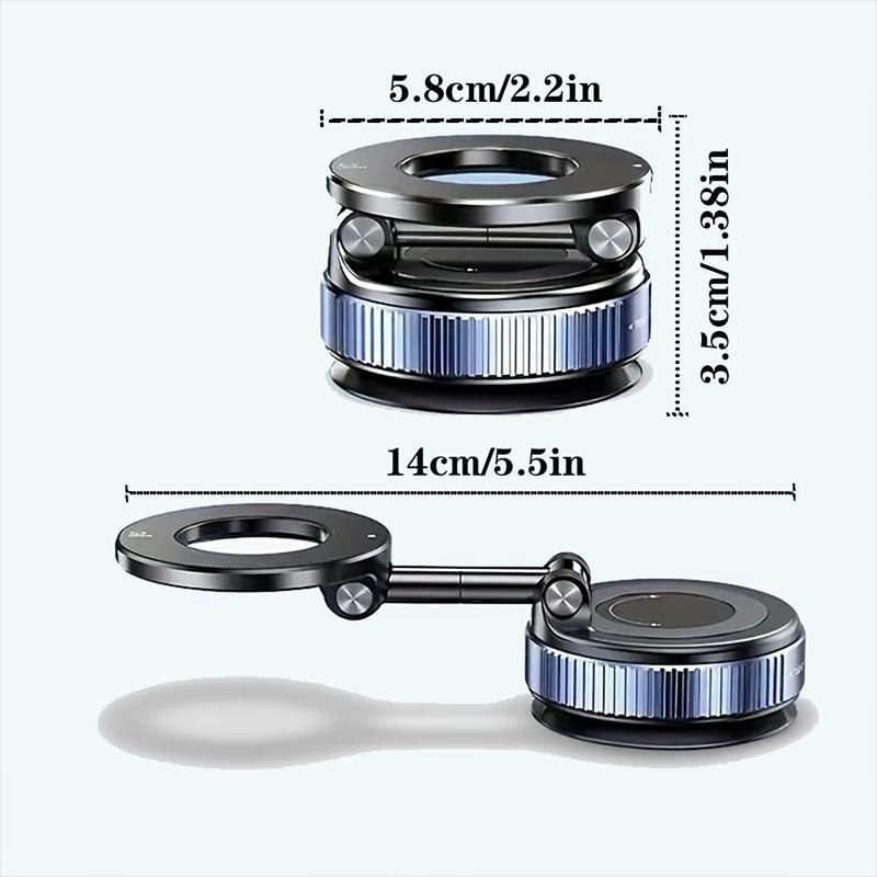 Vacuum Magnetic Car Phone Holder 360 ° Adjustable Suction Cup Holder Magnetic Car Phone Holder Pocket Sized Foldable Car Holder