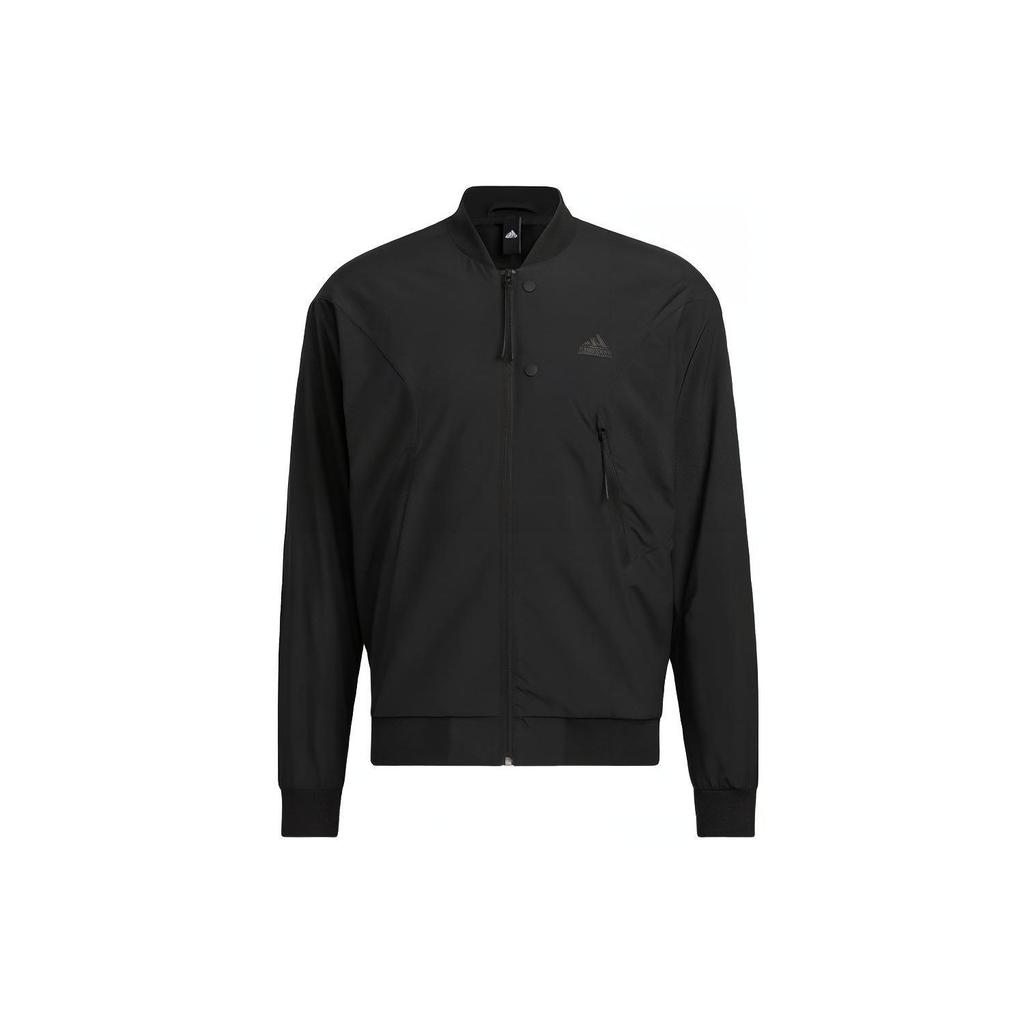 Adidas Solid Color Logo Long Sleeve Jacket Men Outerwear Black IP4958